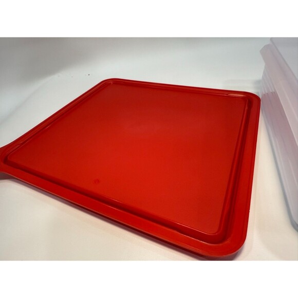 Tupperware Stacking Square Container 8 1/2” X 8 1/2” Red Lid 5352B - Picture 8 of 8